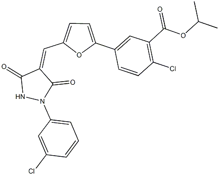 341530-22-1 isopropyl 2-chloro-5-(5-{[1-(3-chlorophenyl)-3,5-dioxo-4-pyrazolidinylidene]methyl}-2-furyl)benzoate