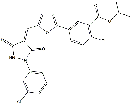 isopropyl 2-chloro-5-(5-{[1-(3-chlorophenyl)-3,5-dioxo-4-pyrazolidinylidene]methyl}-2-furyl)benzoate|