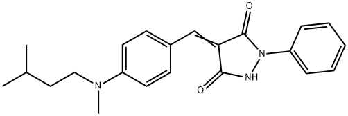 4-{4-[isopentyl(methyl)amino]benzylidene}-1-phenyl-3,5-pyrazolidinedione Struktur