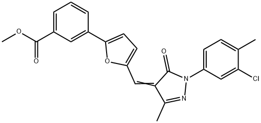 methyl 3-(5-{[1-(3-chloro-4-methylphenyl)-3-methyl-5-oxo-1,5-dihydro-4H-pyrazol-4-ylidene]methyl}-2-furyl)benzoate,341530-64-1,结构式