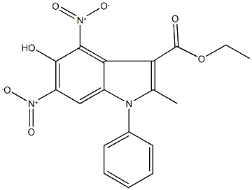 ethyl 5-hydroxy-4,6-bisnitro-2-methyl-1-phenyl-1H-indole-3-carboxylate Structure