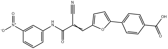 4-[5-(2-cyano-3-{3-nitroanilino}-3-oxo-1-propenyl)-2-furyl]benzoic acid Struktur