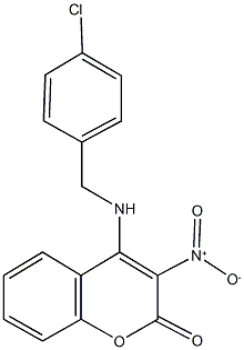 4-[(4-chlorobenzyl)amino]-3-nitro-2H-chromen-2-one,341932-54-5,结构式