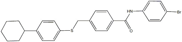 N-(4-bromophenyl)-4-{[(4-cyclohexylphenyl)sulfanyl]methyl}benzamide 结构式