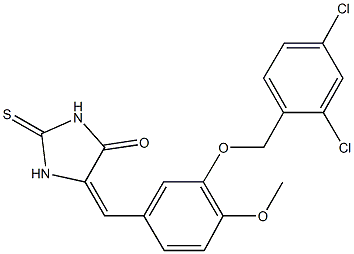 5-{3-[(2,4-dichlorobenzyl)oxy]-4-methoxybenzylidene}-2-thioxo-4-imidazolidinone Structure