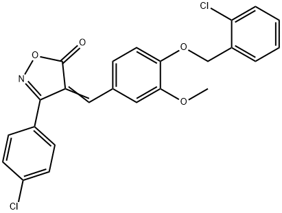 4-{4-[(2-chlorobenzyl)oxy]-3-methoxybenzylidene}-3-(4-chlorophenyl)-5(4H)-isoxazolone,341949-41-5,结构式