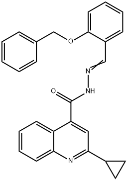 N'-[2-(benzyloxy)benzylidene]-2-cyclopropyl-4-quinolinecarbohydrazide 结构式