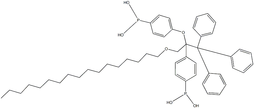 4-{1-[4-(dihydroxyphosphino)phenoxy]-1-[(heptadecyloxy)methyl]-2,2,2-triphenylethyl}phenylphosphonous acid Struktur