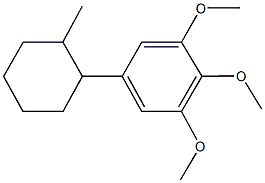 1,2,3-trimethoxy-5-(2-methylcyclohexyl)benzene 化学構造式