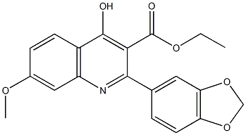 ethyl 2-(1,3-benzodioxol-5-yl)-4-hydroxy-7-methoxy-3-quinolinecarboxylate Structure