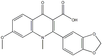 2-(1,3-benzodioxol-5-yl)-7-methoxy-1-methyl-4-oxo-1,4-dihydro-3-quinolinecarboxylic acid,342045-68-5,结构式