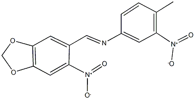 4-methyl-3-nitro-N-[(6-nitro-1,3-benzodioxol-5-yl)methylene]aniline,342045-87-8,结构式