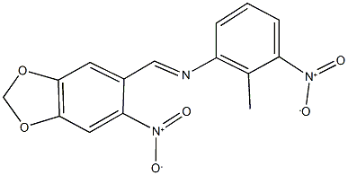 2-methyl-3-nitro-N-[(6-nitro-1,3-benzodioxol-5-yl)methylene]aniline Struktur
