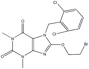 8-(2-bromoethoxy)-7-(2,6-dichlorobenzyl)-1,3-dimethyl-3,7-dihydro-1H-purine-2,6-dione 化学構造式