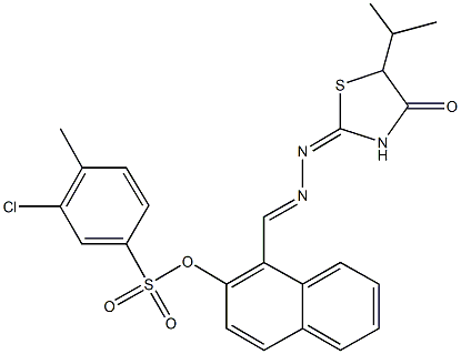 1-[2-(5-isopropyl-4-oxo-1,3-thiazolidin-2-ylidene)carbohydrazonoyl]-2-naphthyl 3-chloro-4-methylbenzenesulfonate|