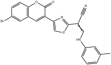 2-[4-(6-bromo-2-oxo-2H-chromen-3-yl)-1,3-thiazol-2-yl]-3-(3-toluidino)acrylonitrile Structure