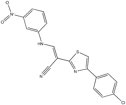 2-[4-(4-chlorophenyl)-1,3-thiazol-2-yl]-3-{3-nitroanilino}acrylonitrile,342377-36-0,结构式