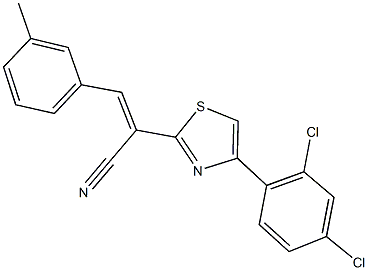 2-[4-(2,4-dichlorophenyl)-1,3-thiazol-2-yl]-3-(3-methylphenyl)acrylonitrile Struktur