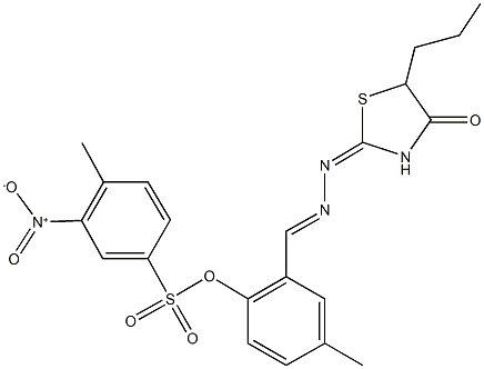 342377-58-6 4-methyl-2-[2-(4-oxo-5-propyl-1,3-thiazolidin-2-ylidene)carbohydrazonoyl]phenyl 3-nitro-4-methylbenzenesulfonate