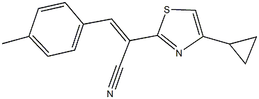 2-(4-cyclopropyl-1,3-thiazol-2-yl)-3-(4-methylphenyl)acrylonitrile Struktur