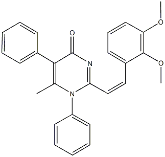 2-[2-(2,3-dimethoxyphenyl)vinyl]-6-methyl-1,5-diphenyl-4(1H)-pyrimidinone,342378-96-5,结构式