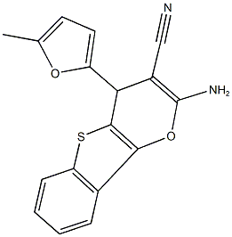 2-amino-4-(5-methyl-2-furyl)-4H-[1]benzothieno[3,2-b]pyran-3-carbonitrile Structure