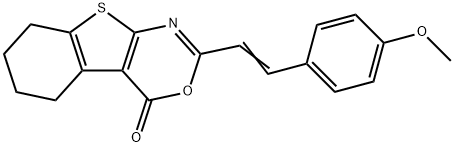 2-[2-(4-methoxyphenyl)vinyl]-5,6,7,8-tetrahydro-4H-[1]benzothieno[2,3-d][1,3]oxazin-4-one,342379-33-3,结构式