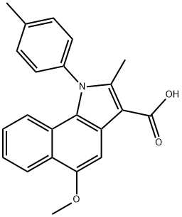 5-methoxy-2-methyl-1-(4-methylphenyl)-1H-benzo[g]indole-3-carboxylic acid,342379-37-7,结构式