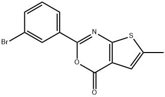 2-(3-bromophenyl)-6-methyl-4H-thieno[2,3-d][1,3]oxazin-4-one Struktur