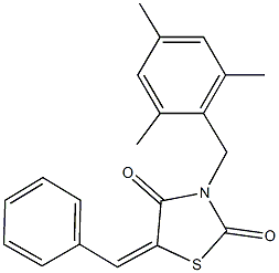 5-benzylidene-3-(mesitylmethyl)-1,3-thiazolidine-2,4-dione,342379-78-6,结构式