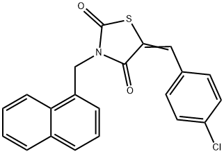 5-(4-chlorobenzylidene)-3-(1-naphthylmethyl)-1,3-thiazolidine-2,4-dione 结构式