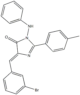 3-anilino-5-(3-bromobenzylidene)-2-(4-methylphenyl)-3,5-dihydro-4H-imidazol-4-one Structure