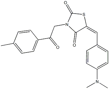 5-[4-(dimethylamino)benzylidene]-3-[2-(4-methylphenyl)-2-oxoethyl]-1,3-thiazolidine-2,4-dione,342381-85-5,结构式
