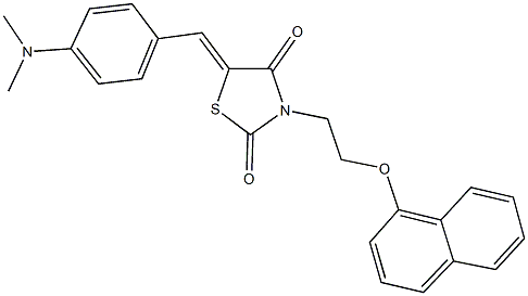 5-[4-(dimethylamino)benzylidene]-3-[2-(1-naphthyloxy)ethyl]-1,3-thiazolidine-2,4-dione Struktur