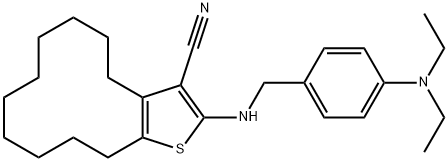 2-{[4-(diethylamino)benzyl]amino}-4,5,6,7,8,9,10,11,12,13-decahydrocyclododeca[b]thiophene-3-carbonitrile Structure