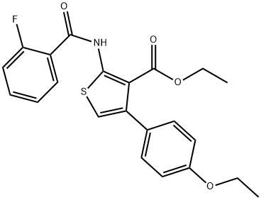 ethyl 4-(4-ethoxyphenyl)-2-[(2-fluorobenzoyl)amino]-3-thiophenecarboxylate Structure