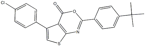 2-(4-tert-butylphenyl)-5-(4-chlorophenyl)-4H-thieno[2,3-d][1,3]oxazin-4-one 化学構造式