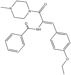 N-{2-(4-ethoxyphenyl)-1-[(4-methyl-1-piperazinyl)carbonyl]vinyl}benzamide 结构式