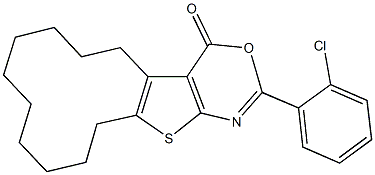 2-(2-chlorophenyl)-5,6,7,8,9,10,11,12,13,14-decahydro-4H-cyclododeca[4,5]thieno[2,3-d][1,3]oxazin-4-one|
