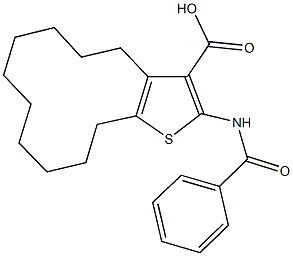 2-(benzoylamino)-4,5,6,7,8,9,10,11,12,13-decahydrocyclododeca[b]thiophene-3-carboxylic acid Structure