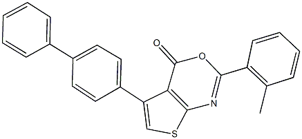 5-[1,1'-biphenyl]-4-yl-2-(2-methylphenyl)-4H-thieno[2,3-d][1,3]oxazin-4-one Structure