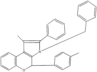 3-benzyl-1-methyl-4-(4-methylphenyl)-2-phenyl-3,4-dihydrochromeno[3,4-b]pyrrole,342384-28-5,结构式