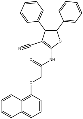 N-(3-cyano-4,5-diphenyl-2-furyl)-2-(1-naphthyloxy)acetamide 化学構造式