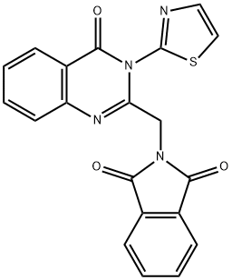 2-{[4-oxo-3-(1,3-thiazol-2-yl)-3,4-dihydro-2-quinazolinyl]methyl}-1H-isoindole-1,3(2H)-dione 化学構造式