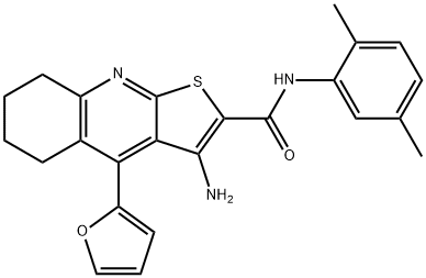 3-amino-N-(2,5-dimethylphenyl)-4-(2-furyl)-5,6,7,8-tetrahydrothieno[2,3-b]quinoline-2-carboxamide 结构式