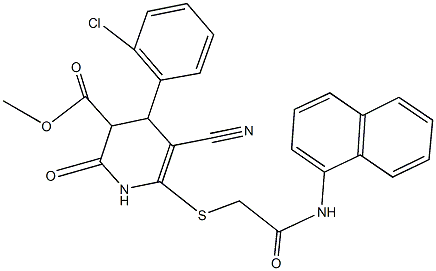 342384-56-9 methyl 4-(2-chlorophenyl)-5-cyano-6-{[2-(1-naphthylamino)-2-oxoethyl]sulfanyl}-2-oxo-1,2,3,4-tetrahydro-3-pyridinecarboxylate