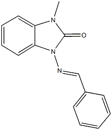1-(benzylideneamino)-3-methyl-1,3-dihydro-2H-benzimidazol-2-one Struktur