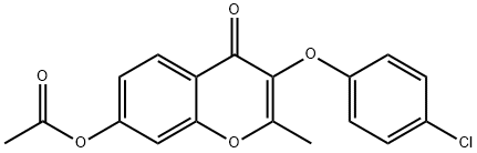 3-(4-chlorophenoxy)-2-methyl-4-oxo-4H-chromen-7-yl acetate Structure