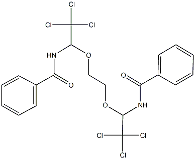 N-(1-{2-[1-(benzoylamino)-2,2,2-trichloroethoxy]ethoxy}-2,2,2-trichloroethyl)benzamide Struktur