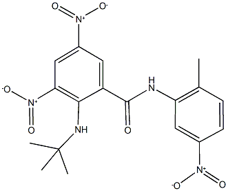 2-(tert-butylamino)-3,5-bisnitro-N-{5-nitro-2-methylphenyl}benzamide,342387-90-0,结构式